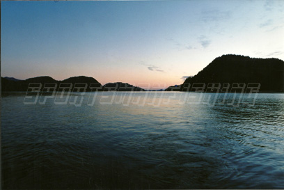 sunset in nootka sound british columbia canada